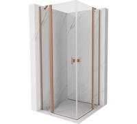 Mexen Mist Duo cabina de ducha abatible 80 x 80 cm, transparente, cobre cepillado - 8A4-080-080-65-00 71452 5905315603074