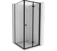 Mexen Mist-F cabina de ducha plegable derecha 80 x 80 cm, marco negro, negro - 8A6T-080-080-70-70-P 75778 5905315652980