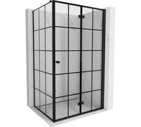 Mexen Mist-F cabina de ducha plegable derecha 80 x 95 cm, rejilla negra, negra - 8A6T-080-095-70-77-P 75979 5905315654304