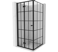 Mexen Mist-F cabina de ducha plegable izquierda 100 x 100 cm, rejilla negra, negro - 8A6T-100-100-70-77-L 76559 5905315647528