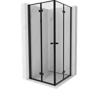 Mexen Mist-F Duo cabina de ducha plegable 80 x 80 cm, marco negro, negro - 8A6-080L-080P-70-70 78355 5905315661012