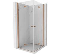 Mexen Mist-F Duo cabina de ducha plegable 80 x 80 cm, transparente, cobre cepillado - 8A6-080L-080P-65-00 76843 5905315658593