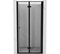 Mexen Mist-F puertas de ducha abatibles derechas 60 cm, marco negro, negro - 8A6-060-000-70-70-P 75608 5905315640604