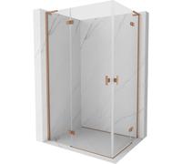 Mexen Mist-H L Duo cabina de ducha abatible izquierda 120 x 70 cm, transparente, cobre cepillado - 8A5L-120L-070P-65-00 74524 5905315634825
