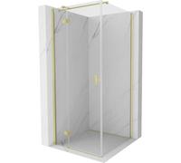 Mexen Mist-H T cabina de ducha batiente izquierda 80 x 80 cm, transparente, dorada cepillada - 8A5T-080-080-55-00-L 72741 5905315613752