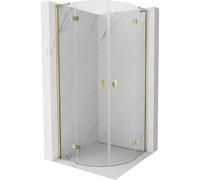 Mexen Mist L cabina de ducha semicircular abatible 100 x 100 cm, transparente, dorada - 8A33L-100-100-50-00 77785 5905315673824
