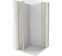 Mexen Mist L cabina de ducha semicircular abatible 80 x 80 cm, transparente, dorado cepillado - 8A32L-080-080-55-00 78335 5905315673442