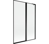 Mexen Mist L mampara de bañera de 2 paneles derecho 120 x 150 cm, marco negro, negro - 8A9L-120-011-70-70-P 78047 5905315673343