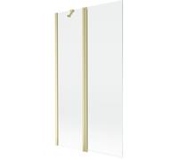 Mexen Mist mampara de ducha de 2 hojas 100 x 150 cm, transparente, dorado cepillado - 8A9-100-011-55-00 77544 5905315961570