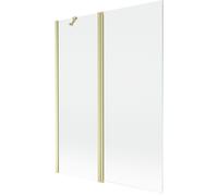 Mexen Mist mampara de ducha de 2 paneles 130 x 150 cm, transparente, dorado cepillado - 8A9-130-011-55-00 77547 5905315961600