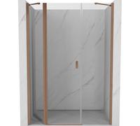 Mexen Mist puerta de ducha abatible 150 cm, transparente, cobre cepillado - 8A4-150-001-65-00 72177 5905315607898