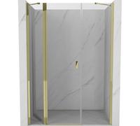 Mexen Mist puerta de ducha abatible 150 cm, transparente, dorada - 8A4-150-001-50-00 72159 5905315607713
