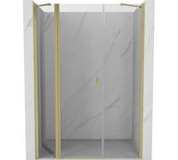 Mexen Mist puerta de ducha abatible 150 cm, transparente, dorado cepillado - 8A4-150-001-55-00 72168 5905315607805
