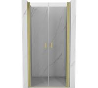 Mexen Mist puerta de ducha abatible 85 cm, transparente, dorado cepillado - 8A7-085-000-55-00 78550 5905315960085