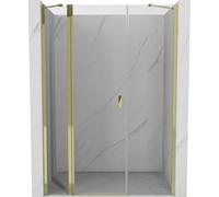 Mexen Mist puertas de ducha abatibles 160 cm, transparente, dorado - 8A4-160-001-50-00 72161 5905315607737