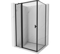 Mexen Mist T cabina de ducha abatible izquierda 95 x 85 cm, marco negro, negro - 8A4T-095-085-70-70-L 70704 5905315596420