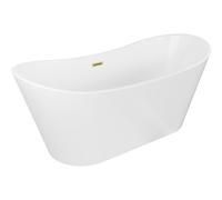 Mexen Montana bañera independiente 170 x 80 cm, blanca, rebosadero dorado cepillado - 52011708000-55 45637 5905315378446