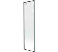 Mexen Next L mampara de bañera de 1 hoja 50 x 150 cm, marco negro, gris acero cepillado - 895-050-000-03-70-66 52658 5905315320285