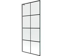 Mexen Next L mampara de baño de 1 hoja 80 x 150 cm, rejilla negra, gris acero cepillado - 895-080-000-03-77-66 52805 5905315320919