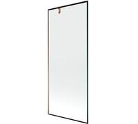 Mexen Next mampara de ducha de 1 ala 80 x 150 cm, marco negro, oro rosa - 895-080-000-00-70-60 20321 5905315135957