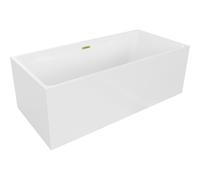 Mexen Nita bañera exenta 170 x 80 cm, blanca, rebosadero dorado cepillado - 52091708000-55 45862 5905315379948