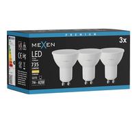Mexen Nova 3x Bombilla LED GU10, 7W, Cálida - 3000K, 735 lm - L107-GU10-0730-01x03 95755 5907931015422