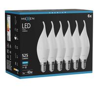 Mexen Nova 6x Bombilla LED llama E14, C37, 5W, Fría - 6500K, 525 lm - L106-E14-0565-01x06 95736 5907931019260