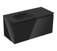Mexen Orio armario de baño 100 cm con lavabo Vela izquierdo, 1S, 1D, negro brillante/negro mate - 91A13-10047-3-BBFF70-W23L71 85833 5905315774439