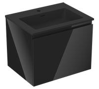 Mexen Orio armario de baño 60 cm con lavabo Otis, 1 cajón, negro brillo/negro mate - 91A10-06047-1-BF70-W18M71 82849 5905315485274