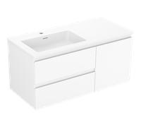 Mexen Orio armario de baño de 100 cm con lavabo Otis izquierdo, 2 cajones, 1 puerta, blanco mate - 91A13-10047-3-BBFFF01-W18L01 85910 5905315775368