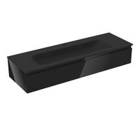 Mexen Orio armario de baño de 140 cm con lavabo Vela, 1 cajón, brillo negro/mate negro - 91A10-14023-1-BF70-W23M71 82182 5905315489777