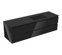 Mexen Orio armario de baño de 160 cm con lavabo Otis derecho, 2S, 1D, negro brillo/negro mate - 91A13-16047-3-BBFFF70-W18P71 85949 5905315775757