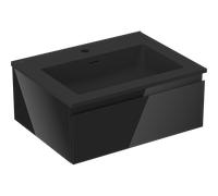 Mexen Orio armario de baño de 60 cm con lavabo Otis, 1 cajón, negro brillo/negro mate - 91A10-06023-1-BF70-W18M71 81746 5905315483201