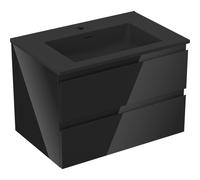 Mexen Orio armario de baño de 70 cm con lavabo Otis, 2 cajones, negro brillo/negro mate - 91A10-07047-2-BFF70-W18M71 84541 5905315486622