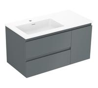Mexen Orio mueble de baño 90 cm con lavabo Otis izquierdo, 2S, 1D, grafito mate/blanco mate - 91A13-09047-3-BBFFF66-W18L01 85906 5905315775320