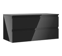 Mexen Orio mueble de baño bajo lavabo de 100 cm con encimera, 2 cajones, negro brillo - 91A10-10047-2-BFFC70 80877 5905315472168