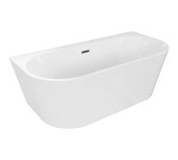Mexen Oval+ bañera exenta adosada a la pared 170 x 80 cm, blanca, rebosadero gun metal - 52681708000-95 53163 5905315399533