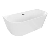 Mexen Oval bañera independiente adosada 170 x 80 cm, blanca, desbordamiento gris arma cepillado - 52671708000-66 46144 5905315381972