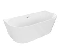 Mexen Oval bañera independiente adosada 170 x 80 cm, blanca, desbordamiento níquel cepillado - 52671708000-97 46147 5905315382009