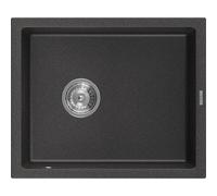 Mexen Pedro fregadero de granito de un seno 560 x 460 mm, negro moteado, sifón cromado - 6508561000-76 4002 5907709194298