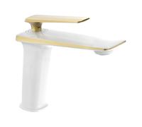 Mexen Purus grifo de lavabo, blanco/dorado - 745800-25 4095 5907709174214
