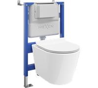 Mexen Rico conjunto de instalación empotrada WC marco neumático Tex Air XS-F con inodoro Tornado y asiento de cierre suave, 101318 5907931046532