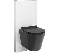 Mexen Rico conjunto empotrable WC con estructura neumática Tex Air G con taza WC Tornado y asiento de cierre suave, negro mate 101376 5907931048703