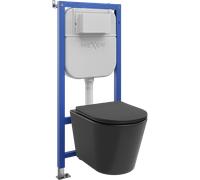 Mexen Rico conjunto empotrado WC bastidor Tex E con taza WC y asiento de cierre suave, negro mate - 610930721085 101349 5907931048437