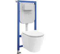 Mexen Rico conjunto empotrado WC estructura Tex E con taza WC y asiento de cierre suave, blanco - 610930720500 101308 5907931046433