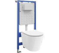 Mexen Rico conjunto empotrado WC estructura Tex Slim con taza WC y asiento de cierre suave, blanco - 610030720500 101305 5907931046402