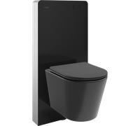 Mexen Rico conjunto empotrado WC marco neumático Tex Air G con taza WC Tornado y asiento con caída amortiguada, negro mate 101369 5907931048635