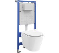 Mexen Rico conjunto empotrado WC marco neumático Tex Air Slim con taza WC Tornado y asiento de cierre suave, blanco 101314 5907931046495