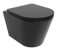 Mexen Rico cuenco de inodoro sin borde Tornado con asiento de cierre suave slim, duroplast, negro mate - 30721085T 61515 5905315577603