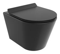Mexen Rico inodoro suspendido Rimless con asiento de cierre suave slim, duroplast, negro mate - 30720185 4366 5907709128972